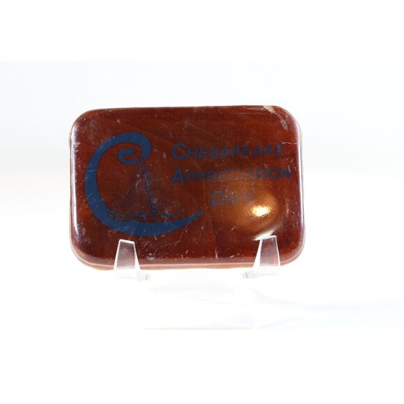 Belt Buckle Chesapeake Appreciation Days Wooden Vintage Buckle 1970s - Picture 1 of 3